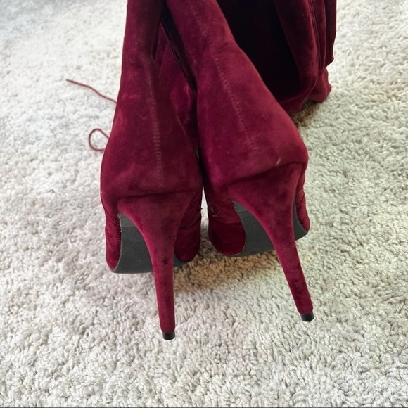 Wild Diva Wine Over the knee boots 8.5     #32 - Picture 9 of 13